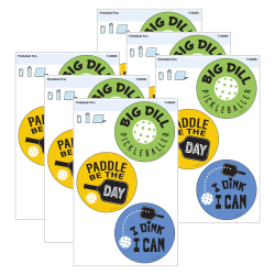 TREND Vinyl Stickers, Pickleball Pun, 3 Per Pack, Set Of 6 Packs