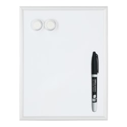 Office Depot® Brand Mini Magnetic Dry-Erase Whiteboard, 11" x 14", Aluminum Frame With Silver Finish