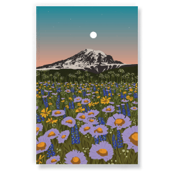 Denik Classic Layflat Journal Notebook, 5-3/4" x 8-1/4", 144 Pages, Mountain Flowers