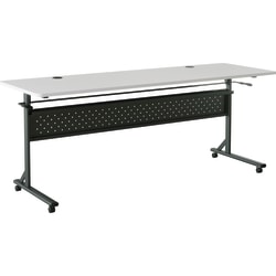 Lorell® Shift 2.0 Flip & Nesting Mobile Table, 29-1/2"H x 72"W x 24"D, Gray/Black
