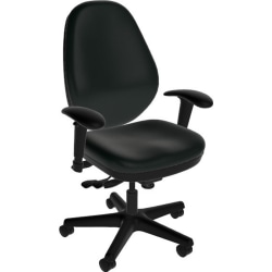 Sitmatic GoodFit Multifunction High-Back Chair With Adjustable Arms, Black Polyurethane/Black