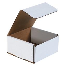 Partners Brand White Corrugated Mailers, 6" x 6" x 3", Pack Of 50