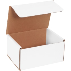 Partners Brand White Corrugated Mailers, 8" x 6" x 4", Pack Of 50