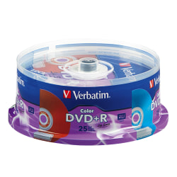 Verbatim® Life Series DVD+R Spindle, Vibrant Color, Pack Of 25