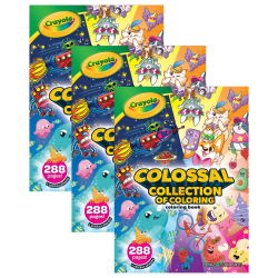 Crayola Colossal Collection Of Coloring, 288 Pages & 2 Sticker Sheets, Pack Of 3