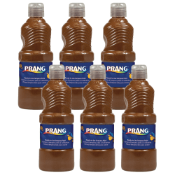 Prang Ready-To-Use Tempera Paints, 16 Oz, Brown, Pack Of 6 Paints