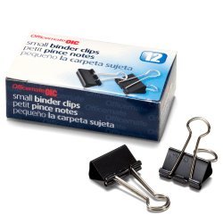 OIC® Binder Clips, Small, 3/4", Black, Box Of 12