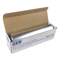 GEN Heavy-Duty Aluminum Foil Rolls, 12" x 500', Silver, Pack Of 6 Rolls