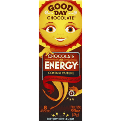 Good Day Chocolate Supplements, Dietary With Energy Dark Chocolate, 0.99 Oz, Total Qty 96