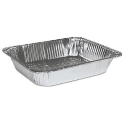 Boardwalk® Half-Size Steam Table Aluminum Pans, 128 Oz, Silver, Pack Of 100 Pans