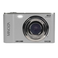 Minolta MND20 44-Megapixel HD 16x Zoom Digital Camera With 2.7K Quad Lens, Silver
