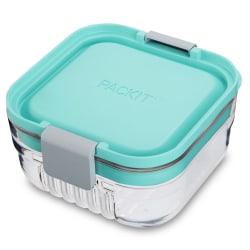 PackIt Mod Snack Food Storage Container, 2-3/4"H x 5"W x 5"D, Clear/Mint