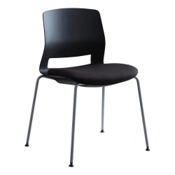 Lorell® Arctic Series Stacking Chairs, Black, Set Of 2
