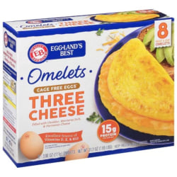 Eggland's Best 3 Cheese Cage-Free Omelets, 3.9 Oz, Pack Of 8 Omelets