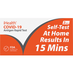 iHealth COVID-19 At Home Antigen Rapid Tests, 6-3/16" x 3-1/4", Case Of 180 Tests