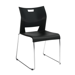 Global® Duet™ Stacking Chairs, 33 1/4"H x 22 3/4"W x 20 3/4"D, Asphalt Night/Chrome
