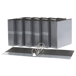 Just Basics® Economy Basic Round-Ring View Binders, 3" Rings, Black, Set Of 12 Binders