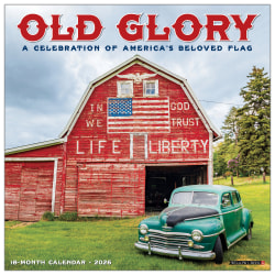 2026 Willow Creek Press Art & Design Monthly Wall Calendar, 12" x 12", Old Glory, January To December, 52235