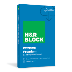 H & R Block Premium 2023 Tax Software, For PC/Mac, Product Key/Download