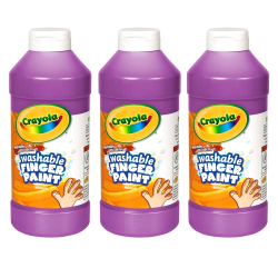 Crayola Washable Finger Paint, 16 oz, Violet, Pack Of 3