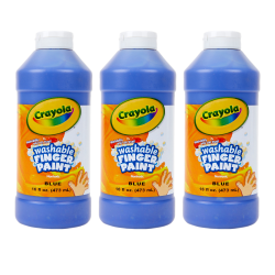 Crayola Washable Finger Paint, 16 oz, Blue, Pack Of 3