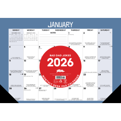 2026 Willow Creek Press Monthly Desk Pad Calendar, 12" x 17", Bad Dad Jokes, January To December, 57056