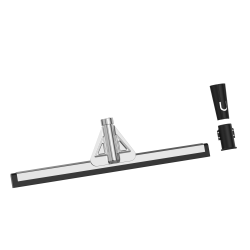 Gritt Commercial Double Neoprene Foam Floor Squeegee With Metal Frame And 2 Threaded Adapters, 22" x 4", Black/Silver