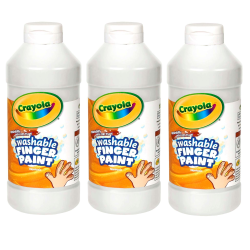 Crayola Washable Finger Paint, 16 oz, White, Pack Of 3