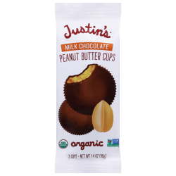 Justin's Nut Butter Cups, Organic Peanut Butter Milk Chocolate, 1.4 Oz, Total Qty 12