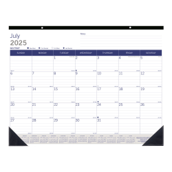 2025-2026 Blueline® DuraGlobe™ 13-Month Academic Bamboo Fiber Monthly Desk Pad Calendar, 22" x 17", July 2025 To July 2026, CA177227