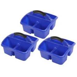 Romanoff Deluxe Small Utility Caddies, 6-1/2"H x 9-1/2"W x 9-1/2"D, Blue, Pack Of 3 Caddies