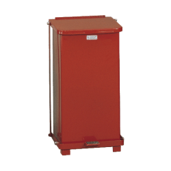 United Receptacle Defenders Steel Step Can, 12 Gallons, 23" x 12" x 12", Red
