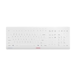 CHERRY STREAM PROTECT - Keyboard - full size - washable - wireless - 2.4 GHz - QWERTY - US - key switch: CHERRY SX - white