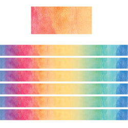 Teacher Created Resources Straight Border Trim, Watercolor, 35' Per Pack, Set Of 6 Packs