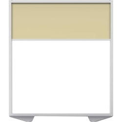 Ghent Floor Partition With Aluminum Frame, 53-7/8"H x 48"W x 2"D, White/Caramel