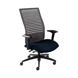 Global® Loover Weight-Sensing Synchro Chair, High-Back, 42"H x 25 1/2"W x 24"D, Blue Bayou/Black