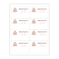 Custom Printed 3-Color Laser Sheet Labels And Stickers, 2-1/2" x 4" Rectangle, 8 Labels Per Sheet, Box Of 100 Sheets