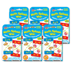 TREND Math Splash War Addition & Subtraction Challenge Cards, Set Of 6 Packs