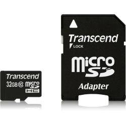 Transcend - Flash memory card (microSDHC to SD adapter included) - 32 GB - Class 10 - microSDHC