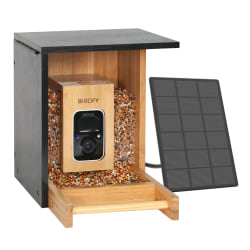 Birdfy® Feeder Bamboo Mini AI-Enabled Bird Feeder with Camera and Solar Panel
