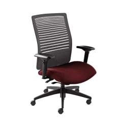 Global® Loover Weight-Sensing Synchro Chair, Mid-Back, 39"H x 25 1/2"W x 24"D, Red Rose/Black
