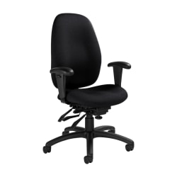 Global® Malaga Multi-Tilter Chair, High-Back, 41"H x 26"W x 25"D, Ebony/Black