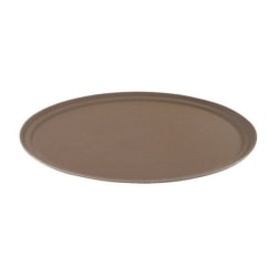Carlisle Griptite 2 Oval Serving Tray, 27-1/16" x 22-5/16", Brown
