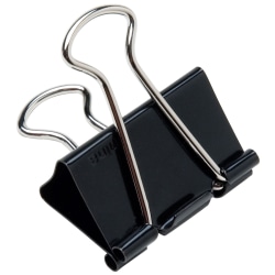 SKILCRAFT Binder Clips, 1 1/4", 5/8" Capacity, Black/Silver, Box Of 12 (AbilityOne 7510 00 223 6807)