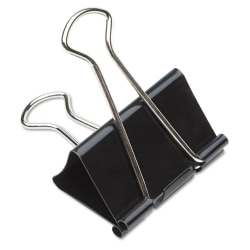 SKILCRAFT Binder Clips, 1", Black/Silver, Box Of 12 (AbilityOne 7510-00-285-5995)