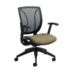 Global® Roma Mesh Mid-Back Chair, 38"H x 25 1/2"W x 23 1/2"D, Beach Day/Black