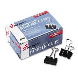 SKILCRAFT Binder Clips, 1/4", Black/Silver, Box Of 12 (AbilityOne 7510 00 282 8201)