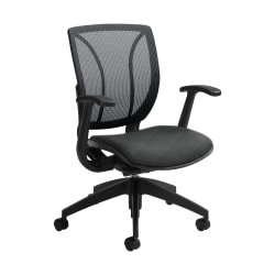 Global® Roma Mesh Mid-Back Chair, 38"H x 25 1/2"W x 23 1/2"D, Granite Rock/Black