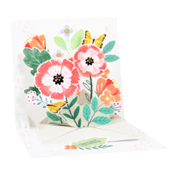 Up With Paper Summer Pop-Up Greeting Card With Envelope, 5-1/4" x 5-1/4", Floral