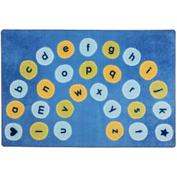 Carpets for Kids® Pixel Perfect Collection™ Calming Colors Arch Alphabet Seating Rug, 8’x 12’, Blue